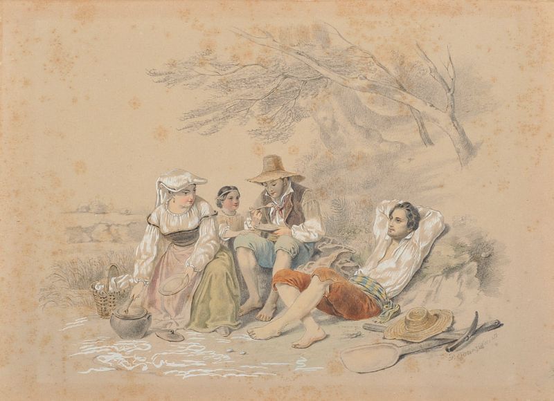Matita, biacca e acquerello su carta, cm. 24,5x33,9 F. Lorenzi