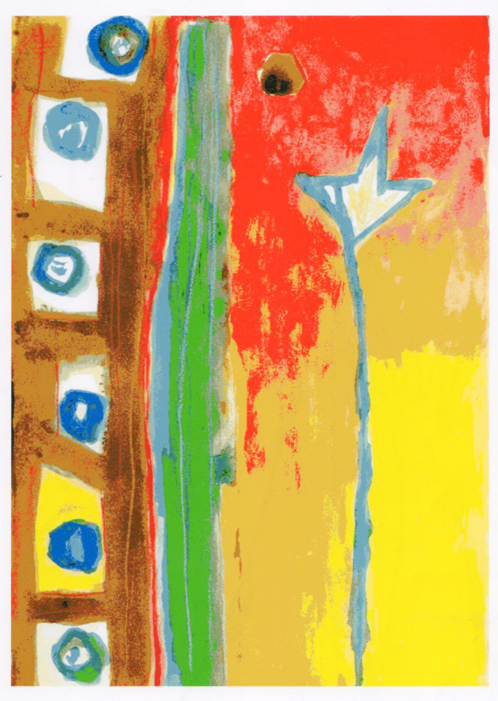 DE MARIA, Aiuti celesti,, 1984, tecnica mista su carta, 31x23.5 cm