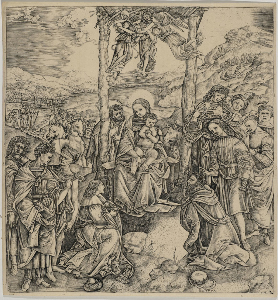 ROBETTA Cristofano (1462 ca. - 1534 post), incisore. 1498circa Lippi Filippino (1457 ca .- 1504), inventore stampa a bulino 312 mm. x 305 mm. 